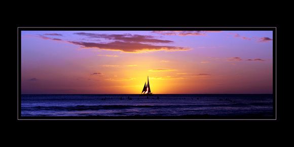 Sunset Sailing by Waikiki Beach