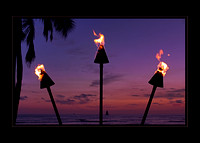 Torches on Waikiki Beach